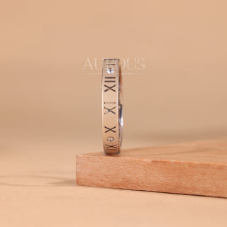 14K Solid Gold Plain Roman Style Wedding Band For Her