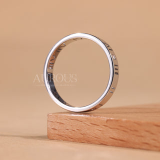 14K Solid Gold Plain Roman Style Wedding Band For Her