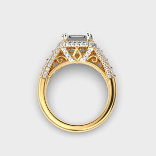 2.50 CT Asscher Cut Cluster Diamond Men's Engagement Ring