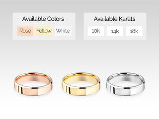 5.0MM Beveled Wedding Band For Women in Solid Gold