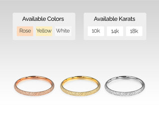 3.0MM Matte Brushed Wedding Band For Women in Solid Gold