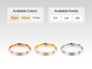 3.0MM Classic Dome Wedding Matte Brushed Band For Women in Solid Gold