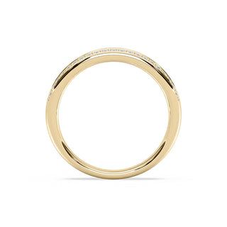 Round Cut Diamond Men's Wedding Band In Gold