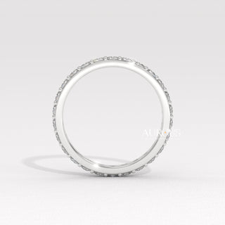 Round Diamond Pave Setting Eternity Wedding Band
