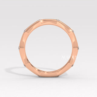 Round Diamond Petite Pave Setting Eternity Moissanite Wedding Band