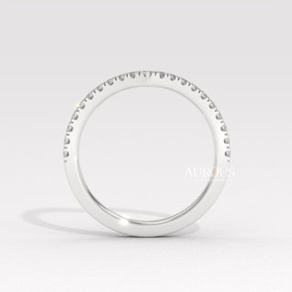 Round Diamond Curved Style Moissanite Wedding Band