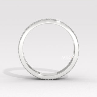 Round Diamond Cluster Setting Wide Moissanite Wedding Band