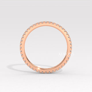 Round Diamond Pave Setting Eternity Moissanite Wedding Band