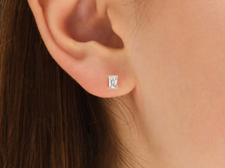 Radiant Cut Diamond Solitaire Moissanite Earrings For Women