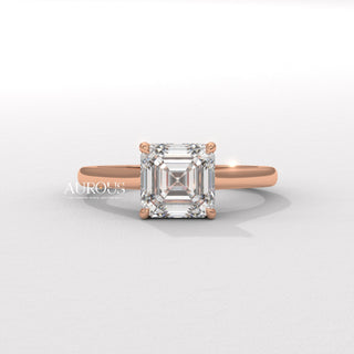 1.50CT Asscher Diamond Hidden Halo Moissanite Engagement Ring