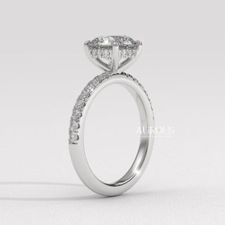1.50CT Round Cut Pave Setting Moissanite Engagement Ring