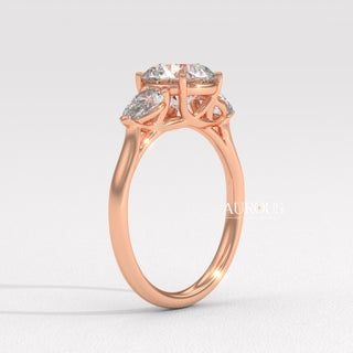 2.0CT Round Diamond Three Stone Unique Moissanite Engagement Ring