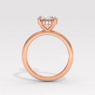 2.0CT Round Diamond Hidden Halo Setting Moissanite Engagement Ring