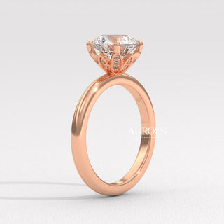 2.0CT Round Cut Hidden Diamond Moissanite Engagement Ring