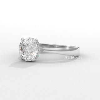 1.0CT Round Cut Diamond Hidden Halo Setting Moissanite Engagement Ring