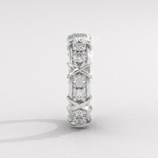 Round Diamond Unqiue Full Eternity Moissanite Wedding Band