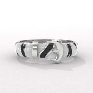 Unique Belt Design Solid Gold Plain Men's Ring
