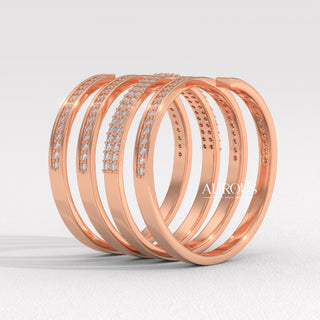 Round Cut Diamond Spiral Unique Moissanite Wedding Ring