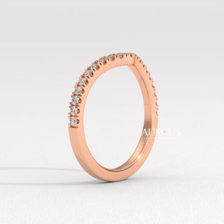 Round Diamond Curved Style Moissanite Wedding Band