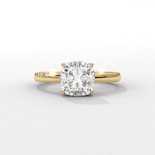 1.50CT Cushion Diamond Hidden Halo Moissanite Engagement Ring