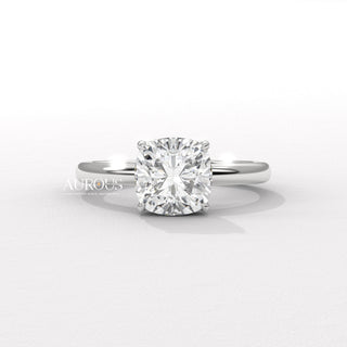 1.50CT Cushion Diamond Hidden Halo Moissanite Engagement Ring