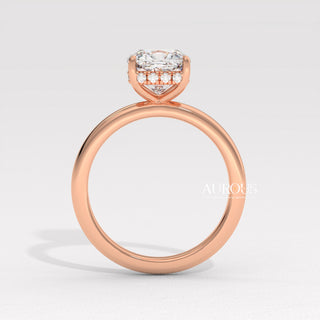 1.50CT Cushion Diamond Hidden Halo Moissanite Engagement Ring