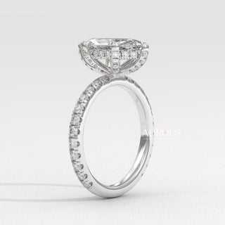 2.50CT Marquise Diamond Hidden Halo Moissanite Engagement Ring