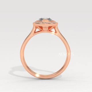 2.0CT Marquise Cut Halo Pave Setting Moissanite Engagement Ring