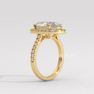 2.50CT Oval Cut Pave Setting Moissanite Engagement Ring