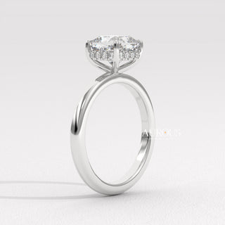 1.50CT Cushion Diamond Hidden Halo Moissanite Engagement Ring