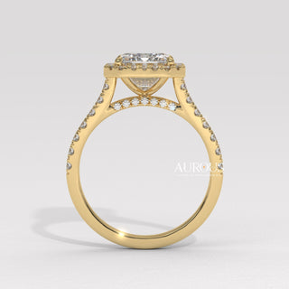 white gold emerald diamond ring, rose gold emerald engagement ring, vintage emerald cut ring, emerald cut halo diamond ring, emerald diamond solitaire ring