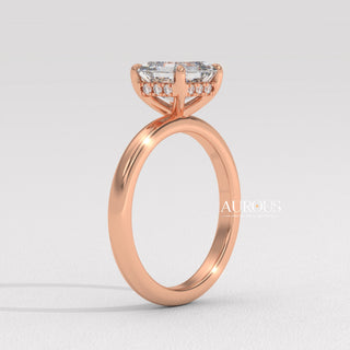 1.50CT Asscher Cut Diamond Hidden Halo Moissanite Engagement Ring