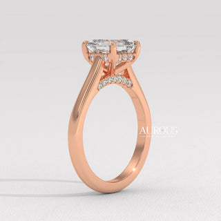 1.50CT Asscher Diamond Hidden Halo Moissanite Engagement Ring