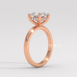 2.0CT Princess Cut Diamond Hidden Halo Setting Moissanite Engagement Ring