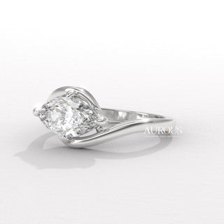 1.50CT East-West Marquise Diamond Unique Solitaire Engagement Ring