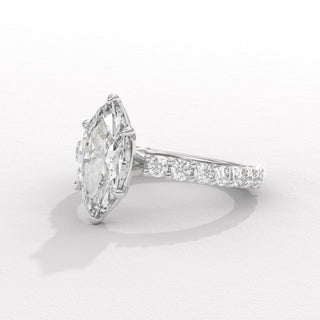 2.0CT Marquise Diamond Pave Setting Moissanite Engagement Ring