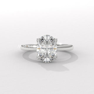 2.0CT Oval Diamond Solitaire Moissanite Engagement Ring