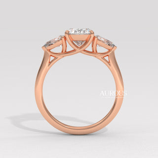 1.50CT Oval Diamond Three Stone Moissanite Engagement Ring