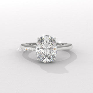 1.50CT Oval Cut Hidden Halo Moissanite Engagement Ring