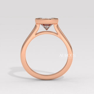 1.50CT Oval Diamond Bezel Setting Solitaire Moissanite Engagement Ring