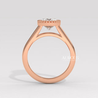 2.0CT Oval Diamond Vintage Style Bezel Setting Moissanite Engagement Ring