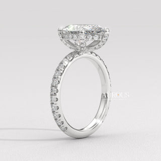 2.0CT Pear Diamond Hidden Halo Pave Setting Moissanite Engagement Ring