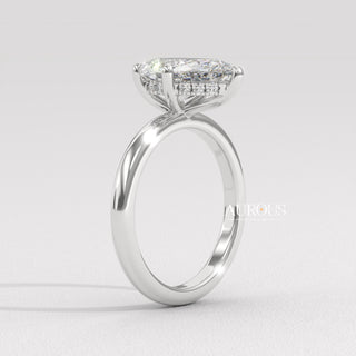 1.50CT Pear Diamond Hidden Halo Moissanite Engagement Ring