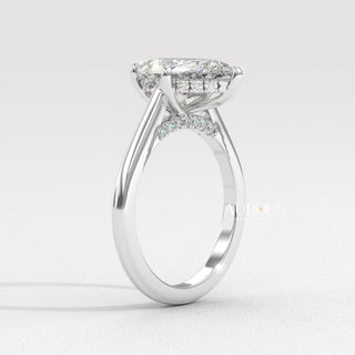 1.50CT Pear Diamond Hidden Halo Setting Moissanite Engagement Ring