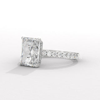 2.50CT Radiant Diamond Pave Setting Moissanite Engagement Ring