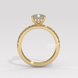 2.0CT Radiant Cut Diamond Pave Setting Moissanite Engagement Ring