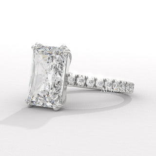 5.0CT Radiant Diamond Hidden Halo Moissanite Engagement Ring