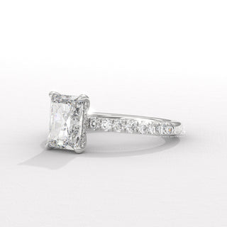 2.0CT Radiant Cut Diamond Pave Setting Moissanite Engagement Ring