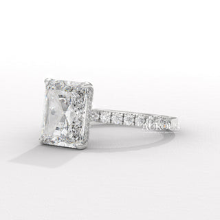 2.0CT Radiant Diamond Pave Setting Moissanite Engagement Ring