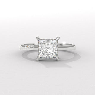 1.50CT Princess Diamond Solitaire Setting Moissanite Engagement Ring